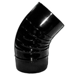 Codo Estufa Color Negro Vitrificado de 110 mm. 45°.