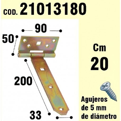 Soporte Para Madera Bisagra Bicromatado 200 mm.