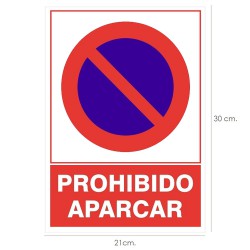 Cartel Prohibido Aparcar 30x21 cm.