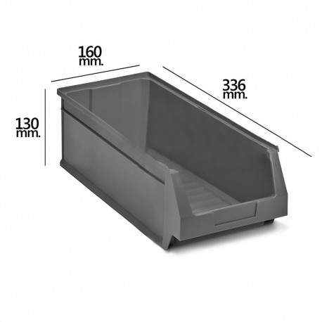 Gaveta Apilable Almacenamiento Gris Nº53 336x160x130 mm.